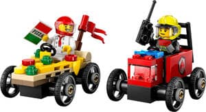 Pizza vs. Fire Truck Race Car Pack